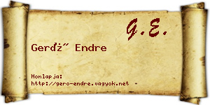 Gerő Endre névjegykártya