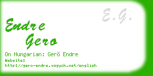 endre gero business card